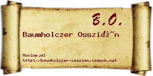 Baumholczer Osszián névjegykártya
